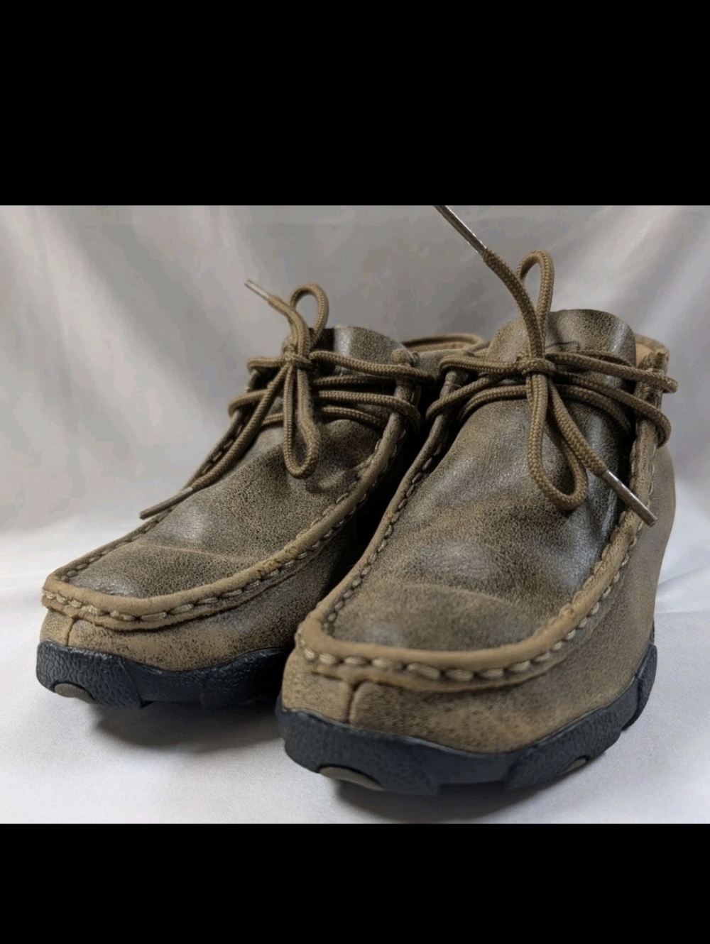Twisted X Youth Driving Mocs Chukka Boots YDM0001 Brown Leather Shoes Size 2 M
